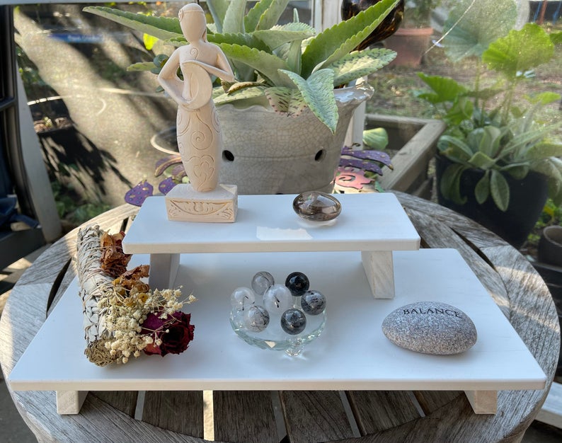 White Zen Meditation Table Set, Home Decor