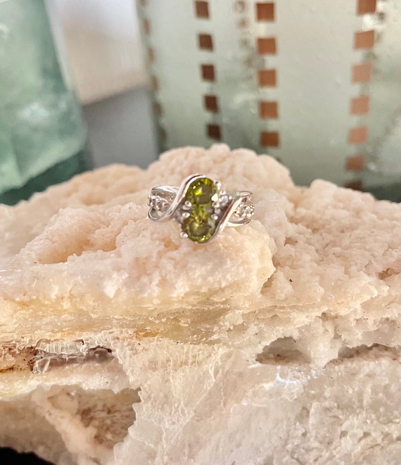 Uplifting and Beautiful Vintage Green Amethyst Ring, Bodhi Jewelry