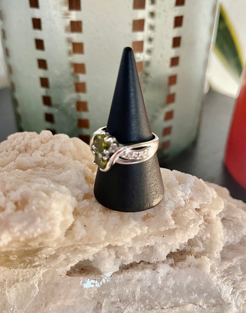 Uplifting and Beautiful Vintage Green Amethyst Ring, Bodhi Jewelry