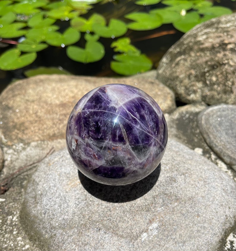 Nice Patterns Banded Dream Amethyst Sphere, Crystal Magic