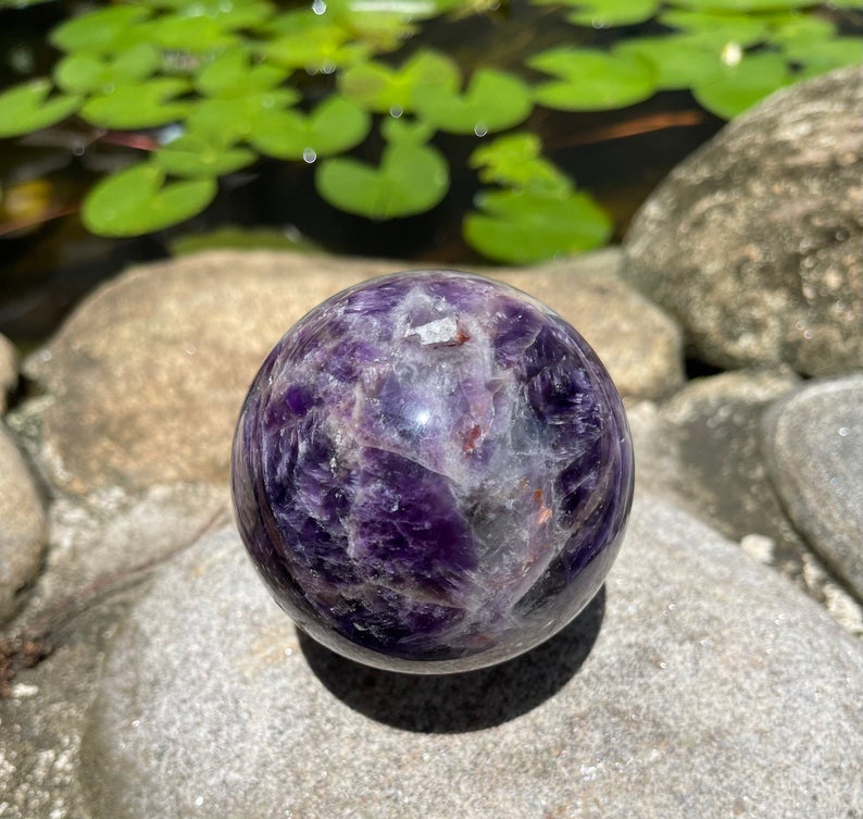 Nice Patterns Banded Dream Amethyst Sphere, Crystal Magic
