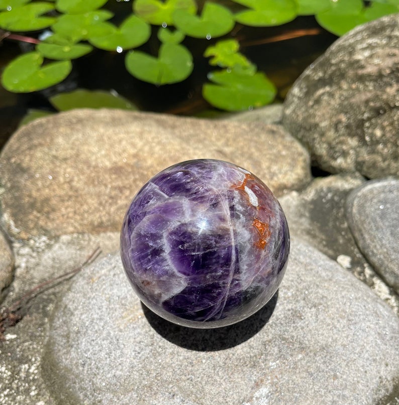 Nice Patterns Banded Dream Amethyst Sphere, Crystal Magic