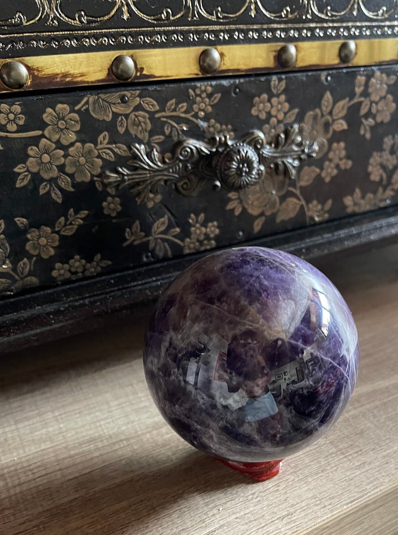Nice Patterns Banded Dream Amethyst Sphere, Crystal Magic