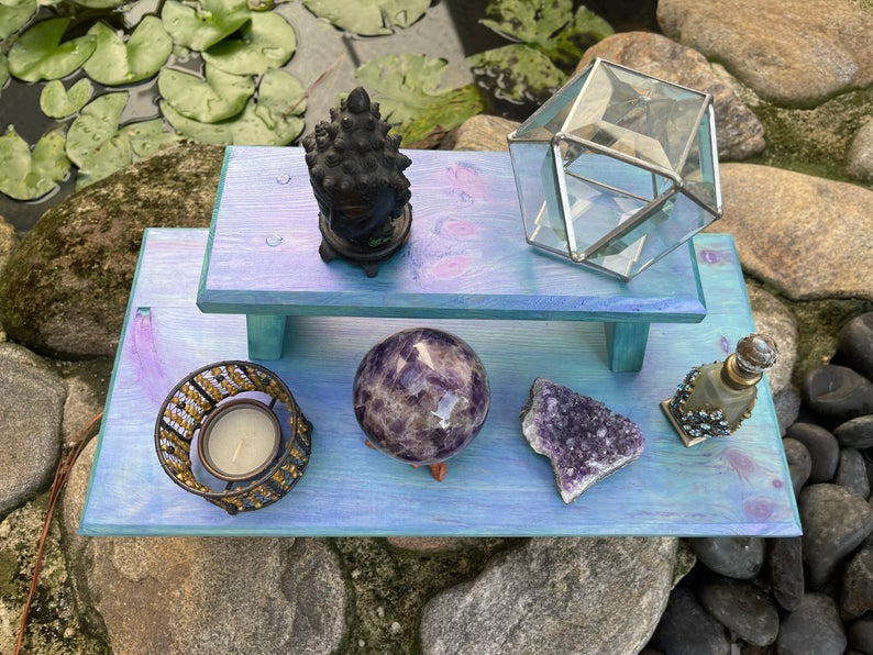 Peacock Inspired Meditation Table, Home Decor