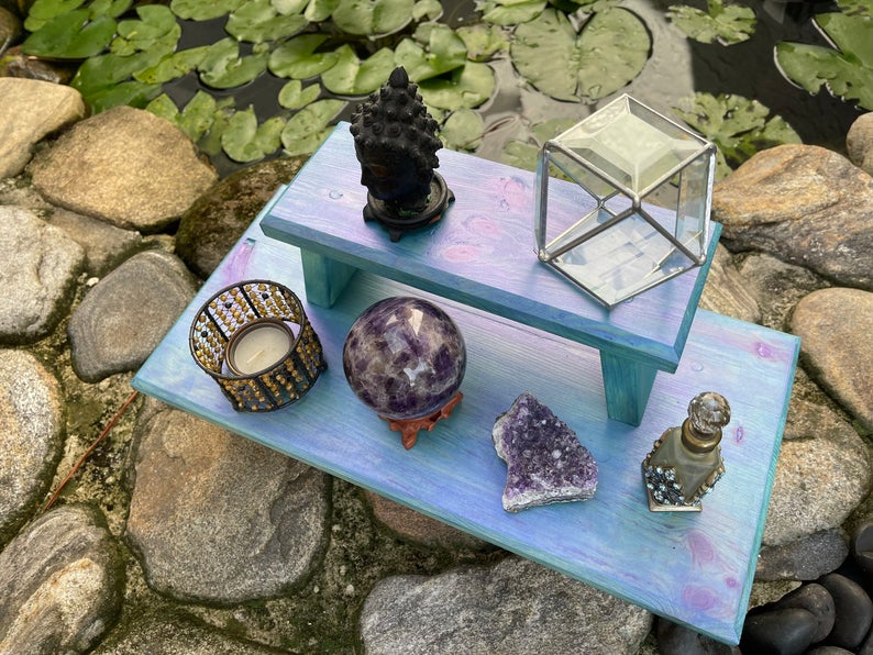Peacock Inspired Meditation Table, Home Decor