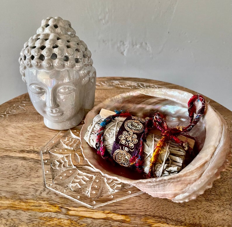 Meditation Set, Sage Bundle, Buddha Head, Gift Sets