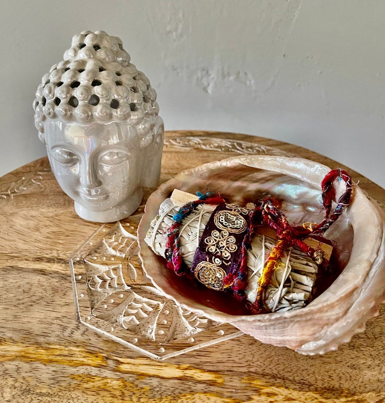 Meditation Set, Sage Bundle, Buddha Head, Gift Sets