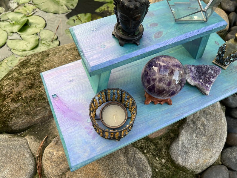 Peacock Inspired Meditation Table, Home Decor