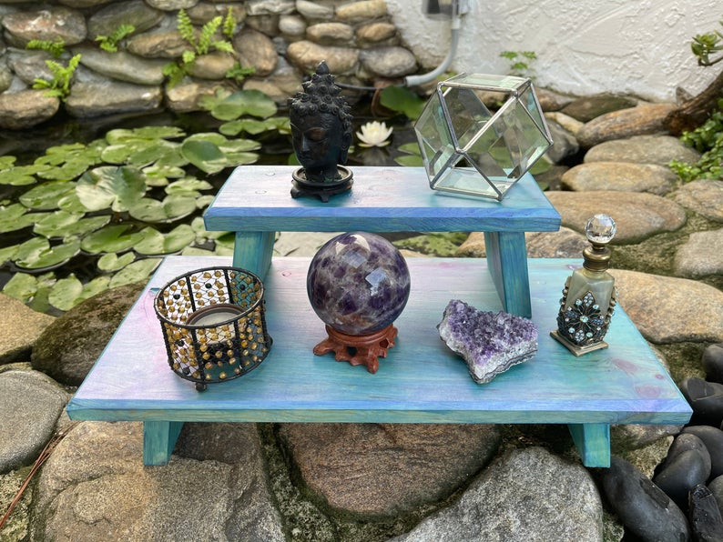 Peacock Inspired Meditation Table, Home Decor