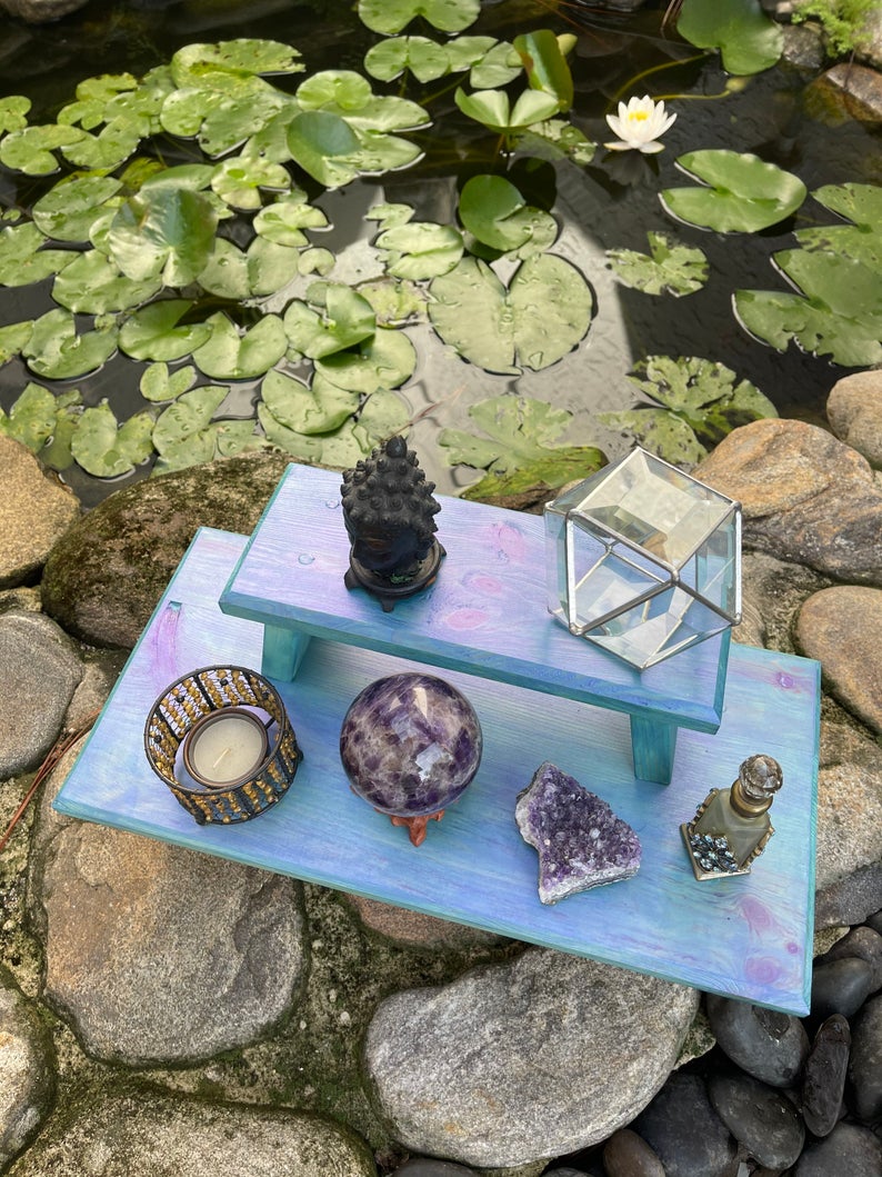 Peacock Inspired Meditation Table, Home Decor