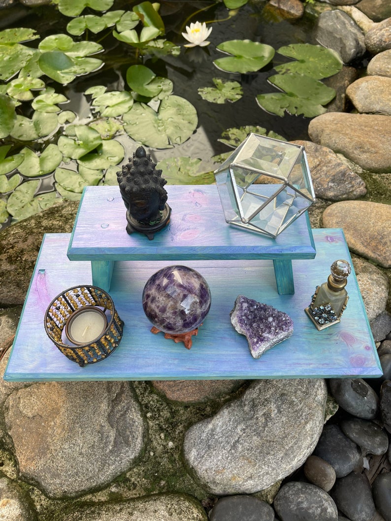 Peacock Inspired Meditation Table, Home Decor
