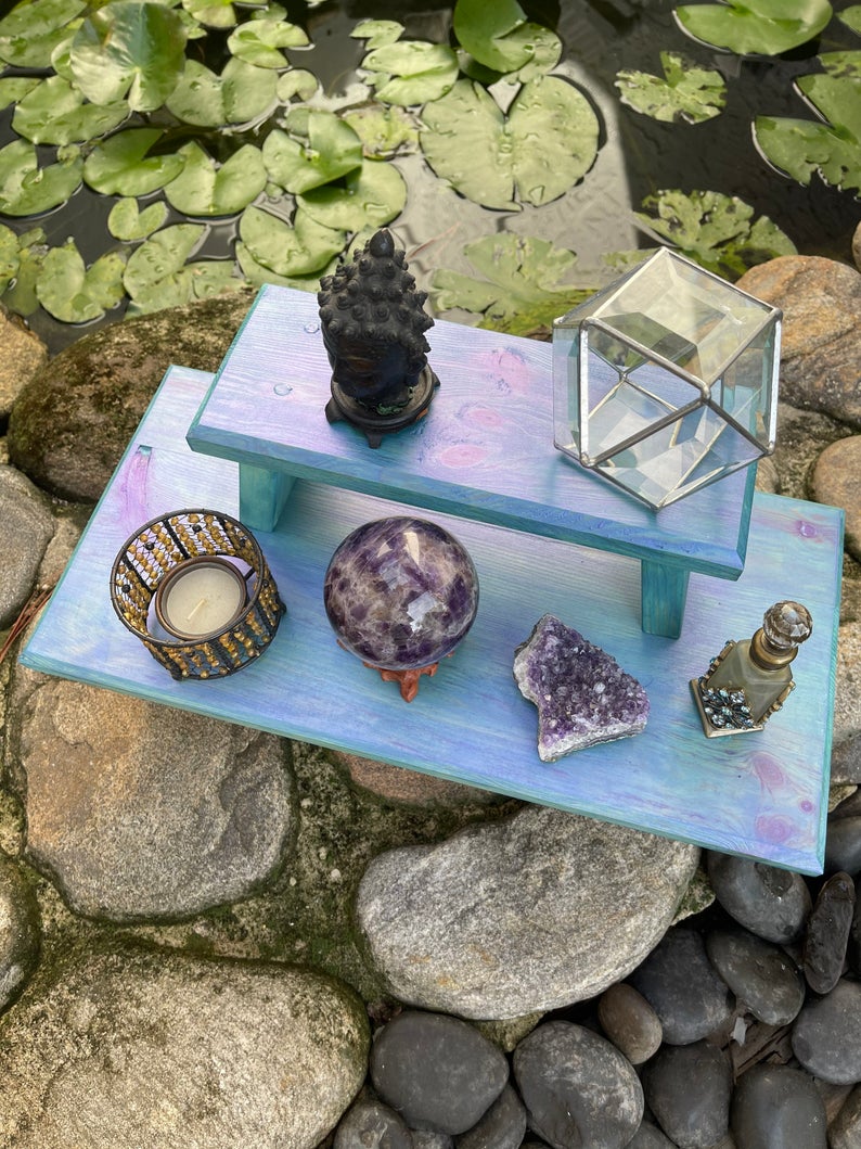 Peacock Inspired Meditation Table, Home Decor