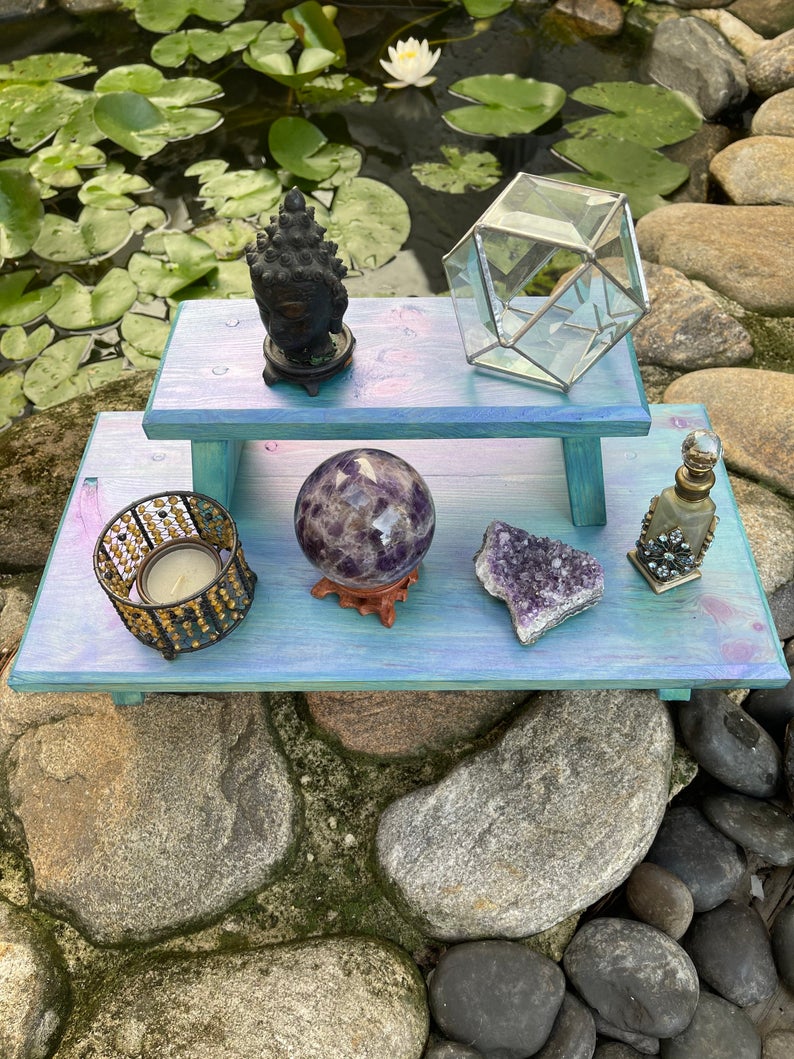 Peacock Inspired Meditation Table, Home Decor