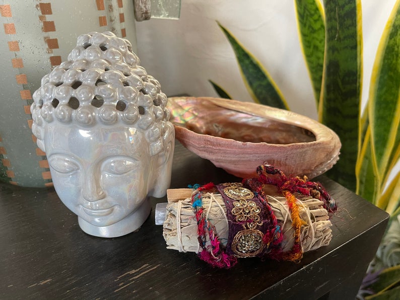 Meditation Set, Sage Bundle, Buddha Head, Gift Sets