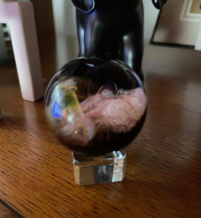 Vintage Glass Witches Ball, Vintage Hand Crafted Hand Blown Crystal Ball, Old World Vintage