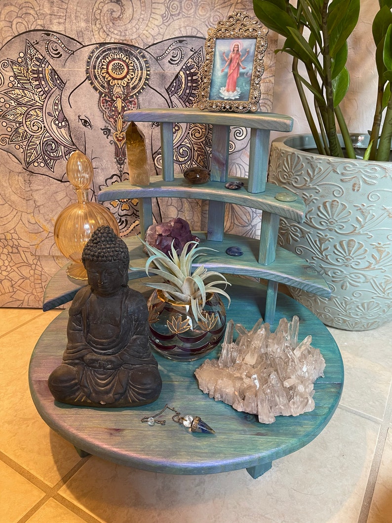 Galaxy Moon Meditation Set, Crescent Moon Tables, Home Decor