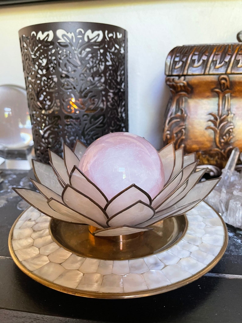 Striking Vintage Mother of Pearl Candle Holder, Old World Vintage