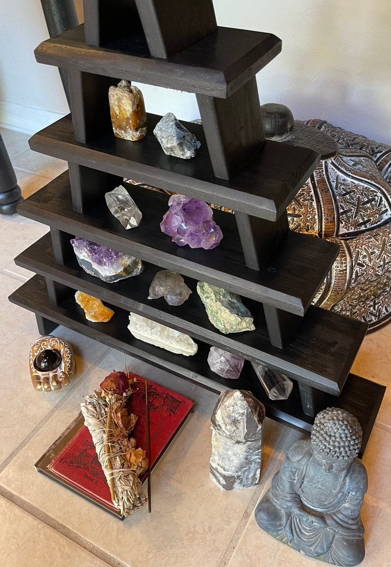 Shadow Black Collection, Temple Style Stacking Tables, Home Decor