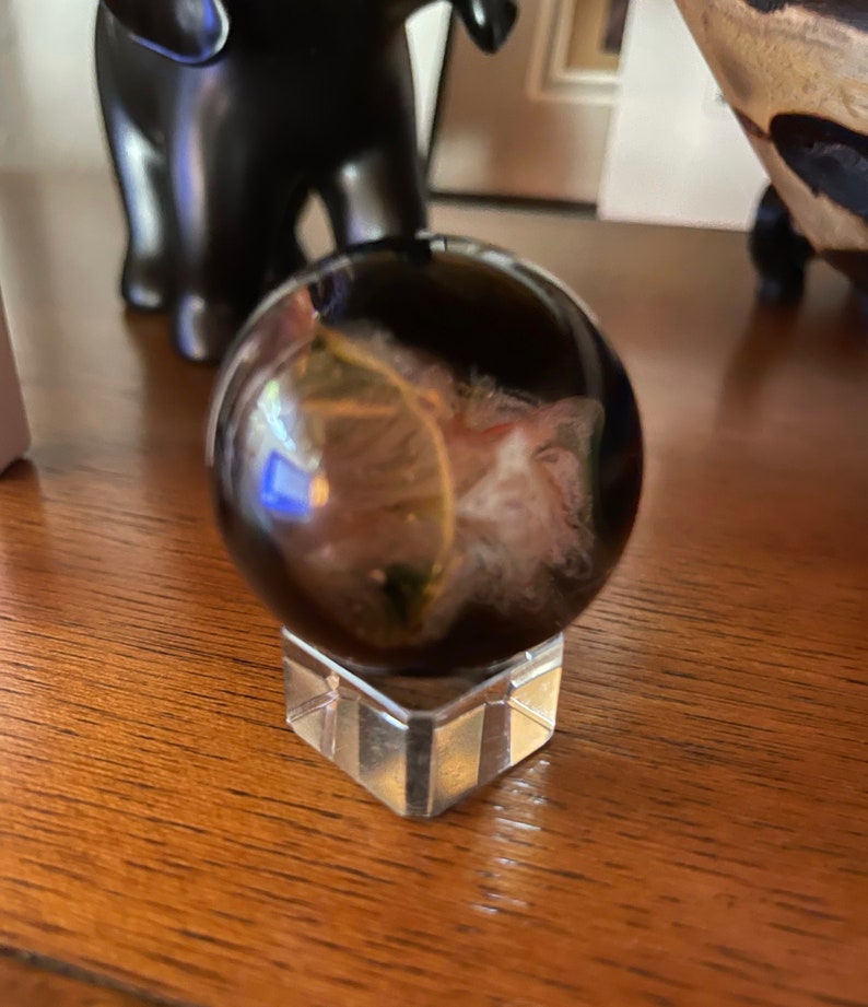 Vintage Glass Witches Ball, Vintage Hand Crafted Hand Blown Crystal Ball, Old World Vintage