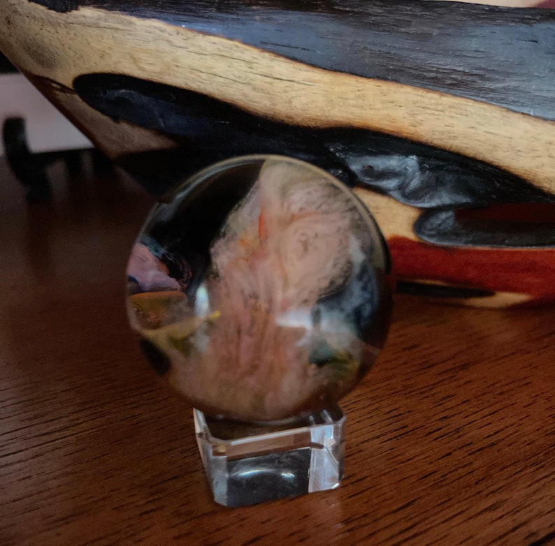 Vintage Glass Witches Ball, Vintage Hand Crafted Hand Blown Crystal Ball, Old World Vintage