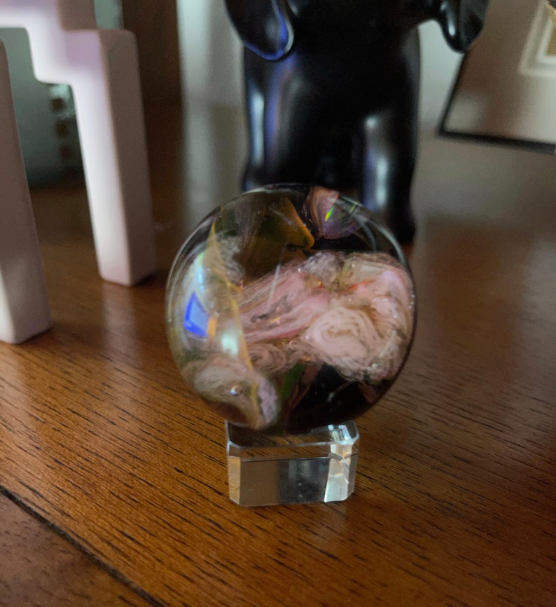 Vintage Glass Witches Ball, Vintage Hand Crafted Hand Blown Crystal Ball, Old World Vintage