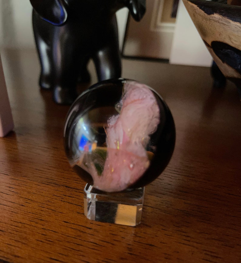 Vintage Glass Witches Ball, Vintage Hand Crafted Hand Blown Crystal Ball, Old World Vintage