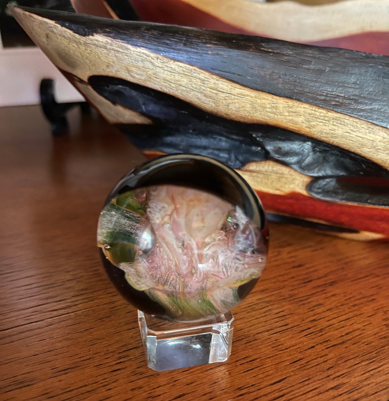 Vintage Glass Witches Ball, Vintage Hand Crafted Hand Blown Crystal Ball, Old World Vintage