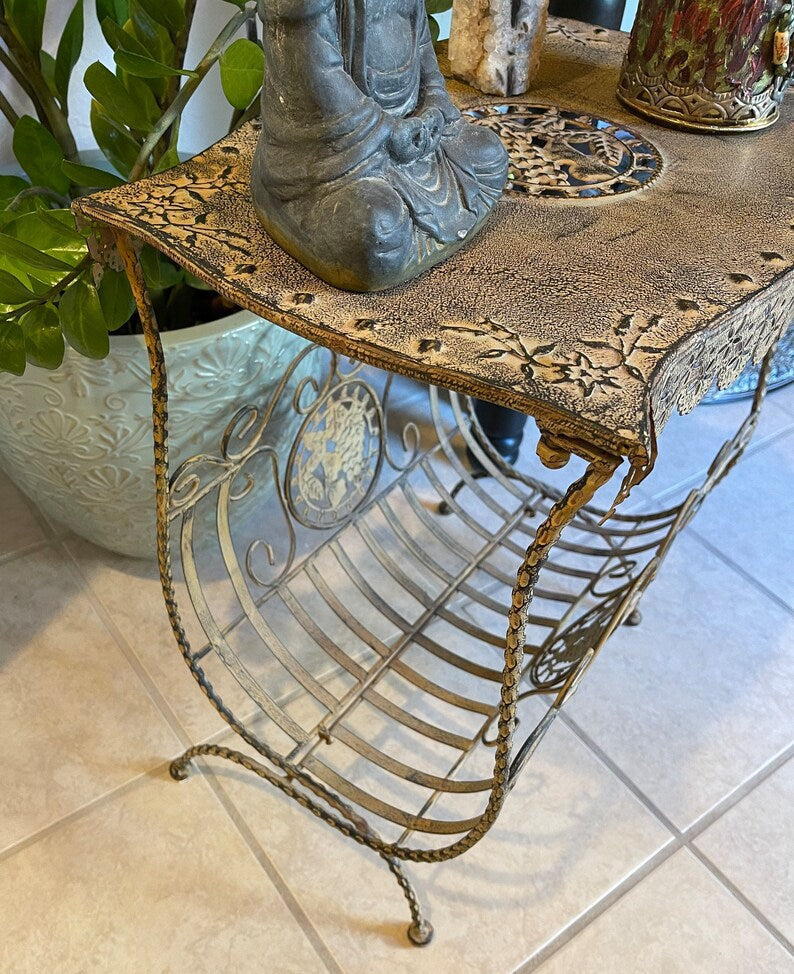Spirited Bohemian Vintage Plant Stand, Old World Vintage