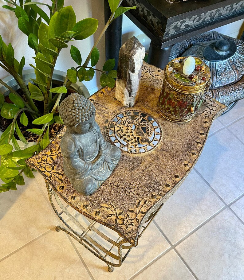 Spirited Bohemian Vintage Plant Stand, Old World Vintage
