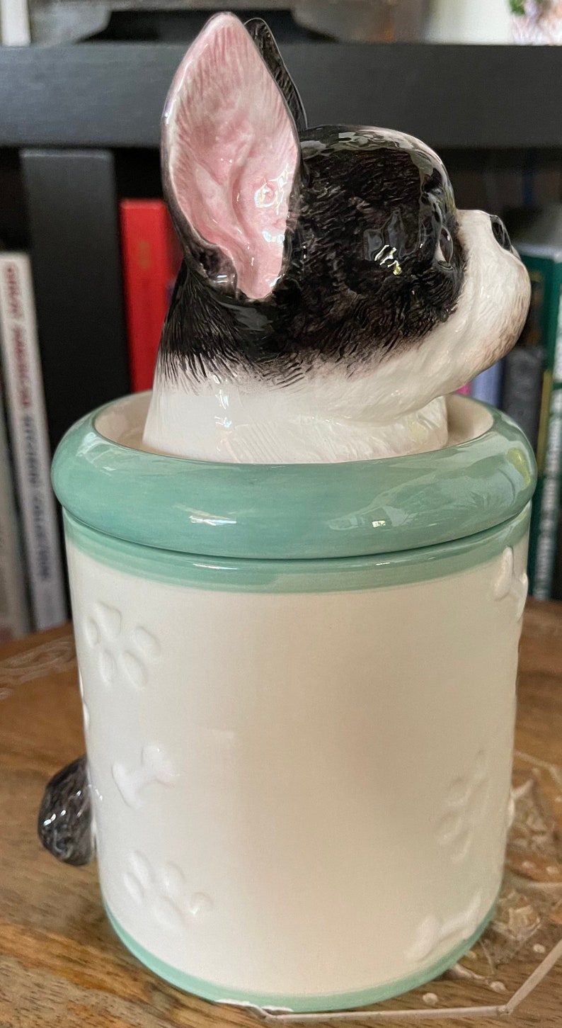 Boston Terrier Gift, Vintage Boston Terrier Canister, Old World Vintage