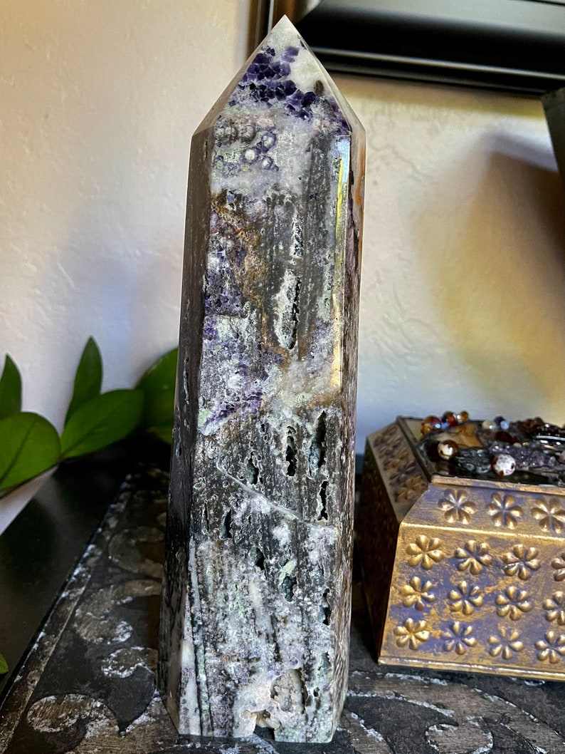 Gorgeous Tall Purple Sphalerite Tower, Crystal Magic