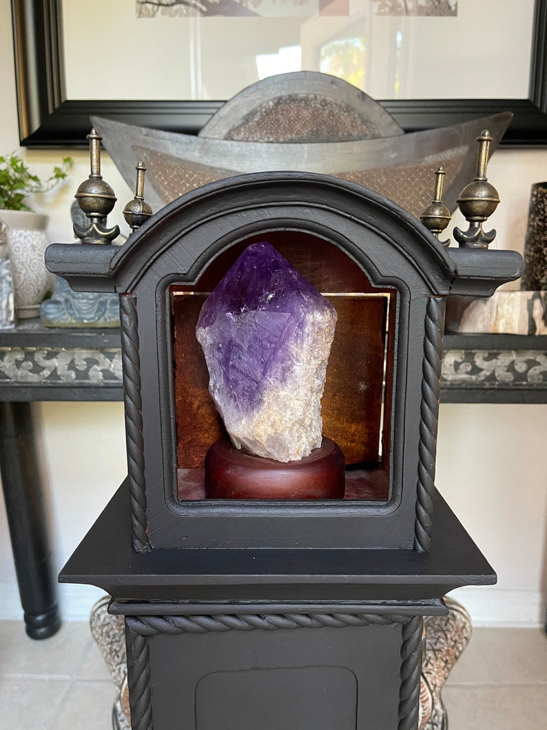 BLACK MAGIC TWO, Glowing Amethyst, Tall Vintage Cabinet, Home Decor