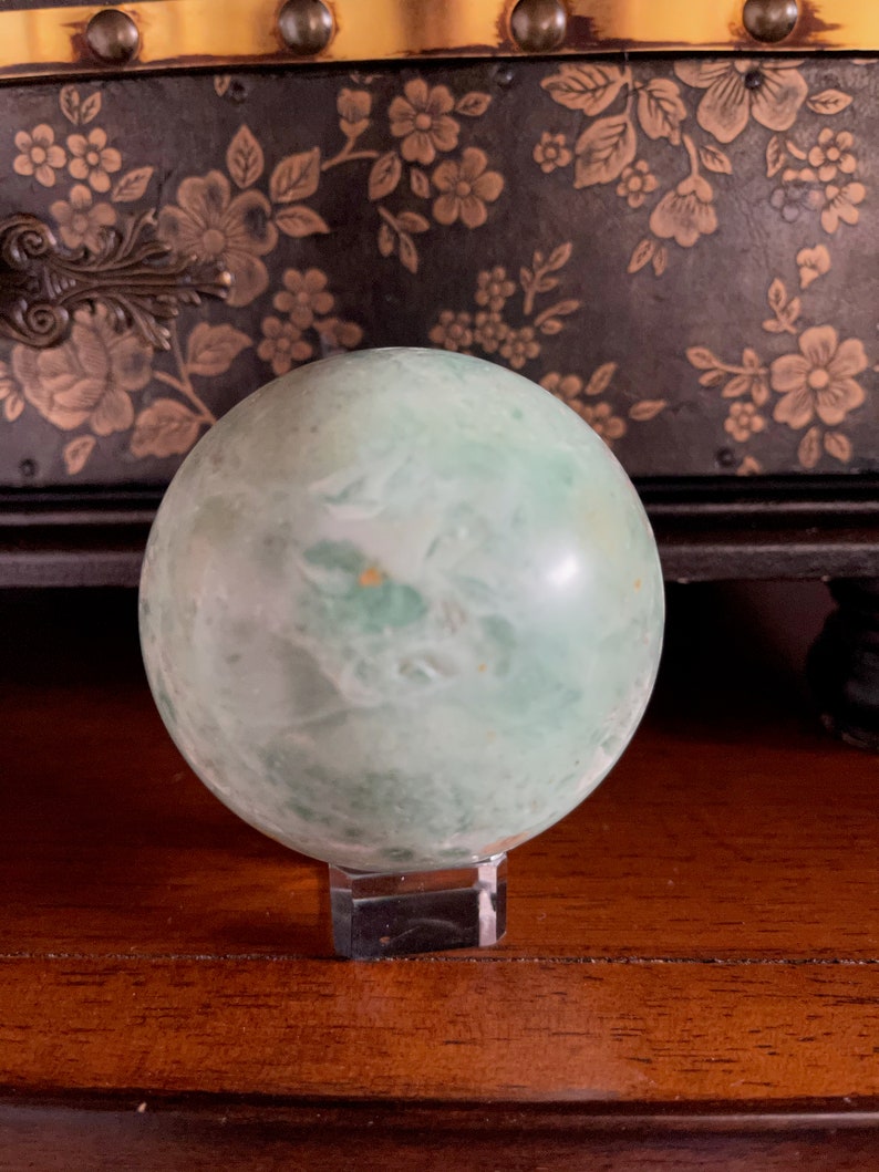 Beautifully Figured Amazonite Sphere, 2 3/4 Inch Amazonite Sphere, Crystal Magic