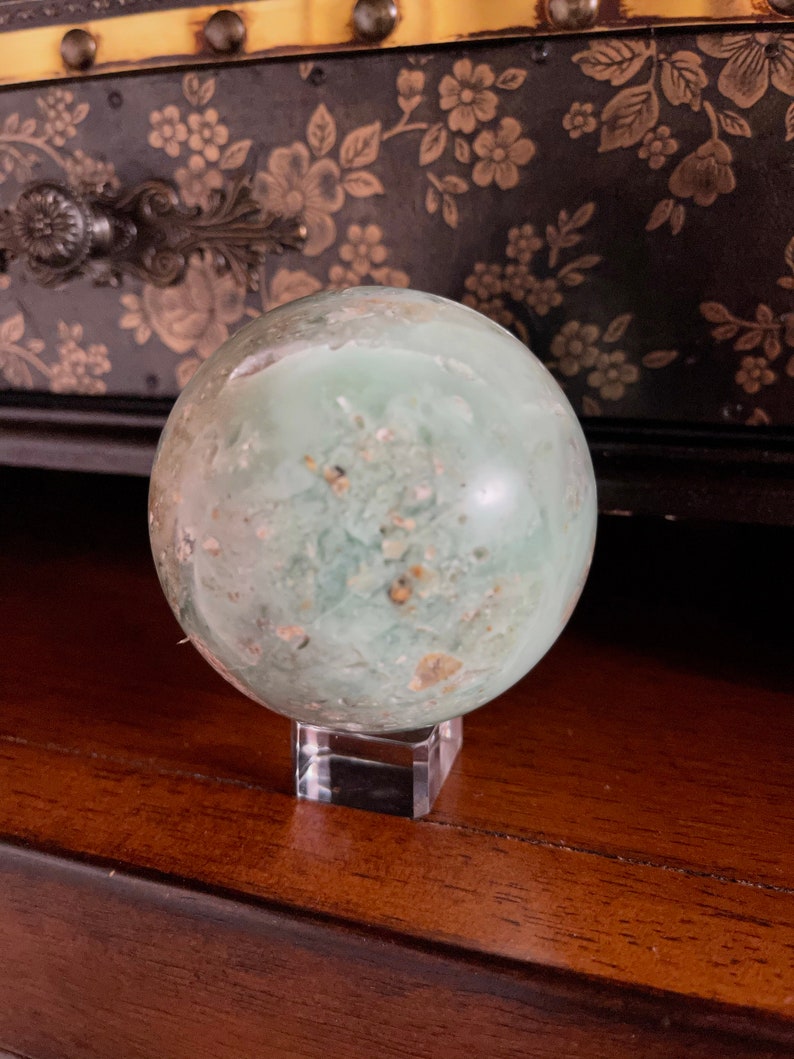 Beautifully Figured Amazonite Sphere, 2 3/4 Inch Amazonite Sphere, Crystal Magic