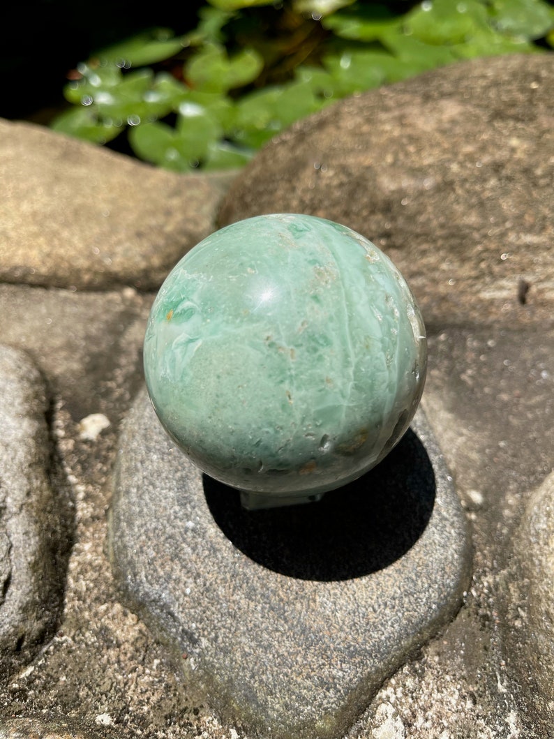 Beautifully Figured Amazonite Sphere, 2 3/4 Inch Amazonite Sphere, Crystal Magic