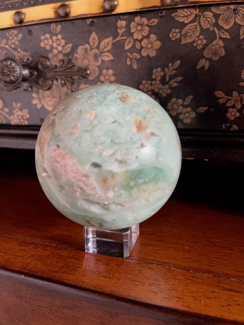 Beautifully Figured Amazonite Sphere, 2 3/4 Inch Amazonite Sphere, Crystal Magic