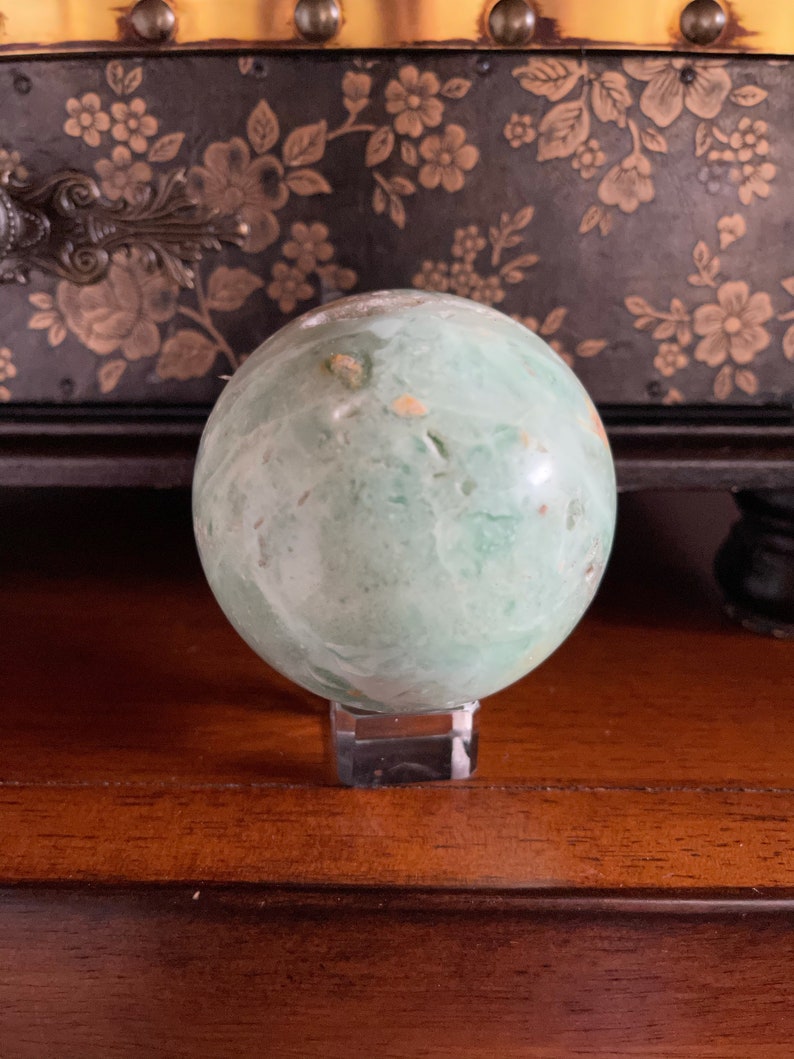Beautifully Figured Amazonite Sphere, 2 3/4 Inch Amazonite Sphere, Crystal Magic