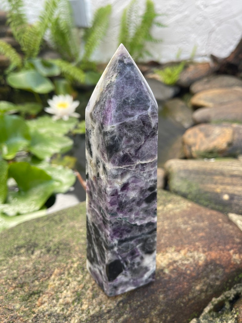 Large Purple Fluorite Quartz Tower, Crystal Magic