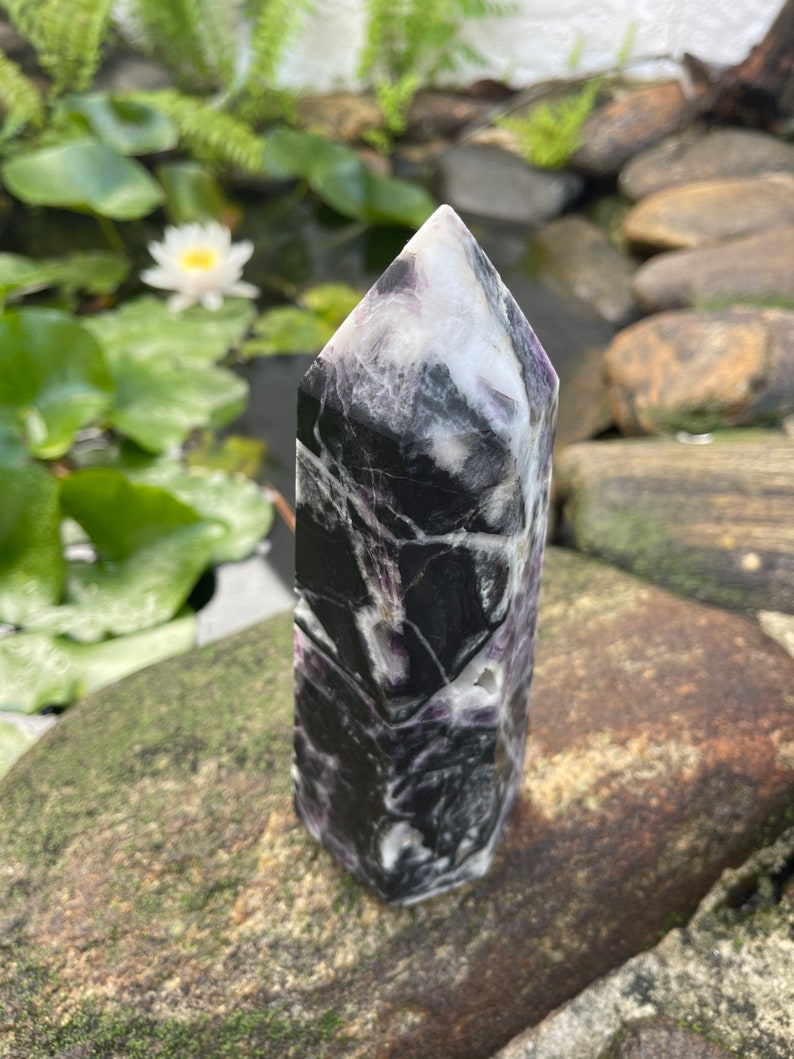 Large Purple Fluorite Quartz Tower, Crystal Magic