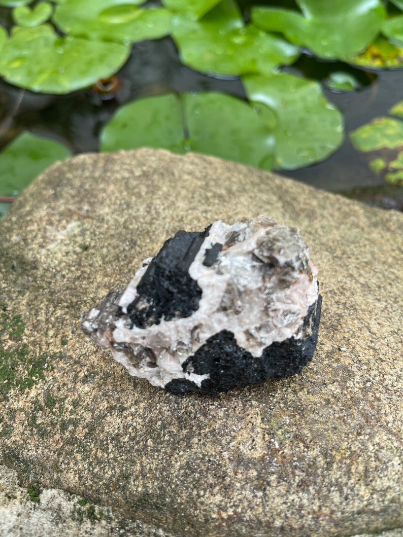 Rare Tourmaline in Matrix, Raw Tourmaline, Mica, Rose Quartz, Crystal Magic