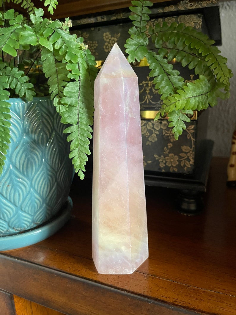 Angel Aura Love Energy Rose Aura Quartz Tower, Crystal Magic