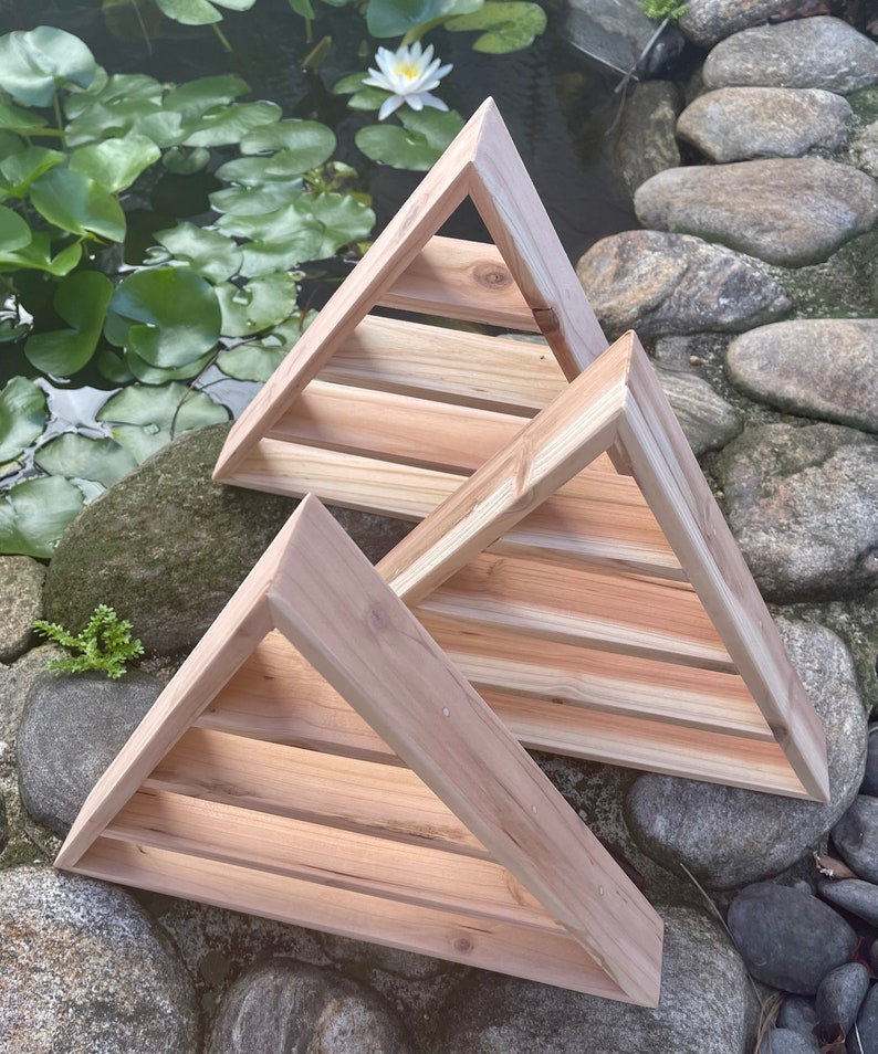 Organic Triangle Shelf, Raw Shelf, Crystal Display