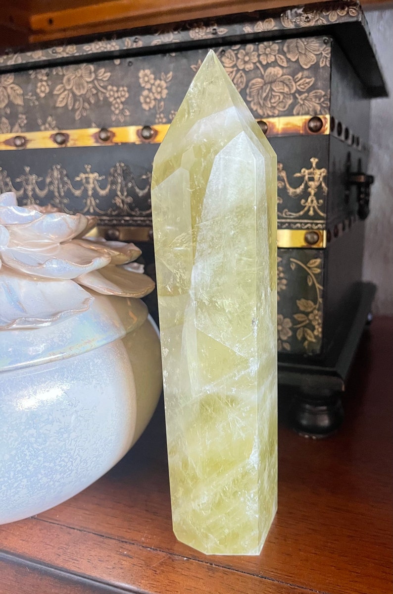 Tall Rainbow Citrine Tower, Rainbow Citrine from Brazil, Crystal Magic