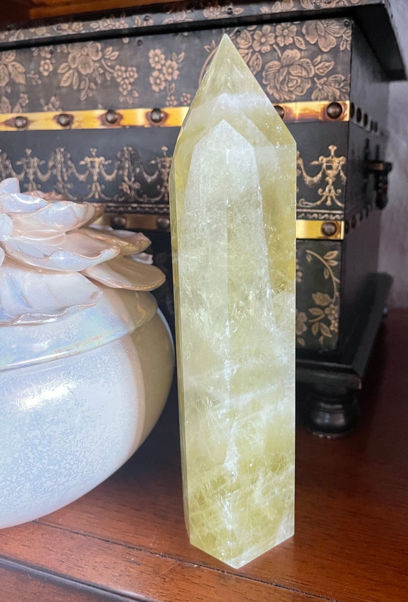 Tall Rainbow Citrine Tower, Rainbow Citrine from Brazil, Crystal Magic