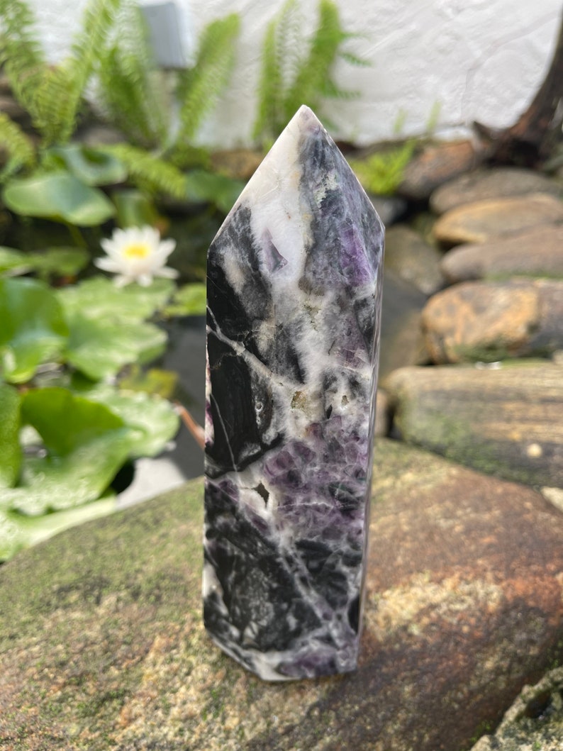 Large Purple Fluorite Quartz Tower, Crystal Magic