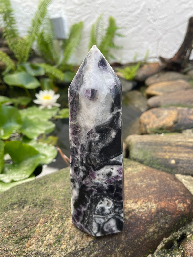 Large Purple Fluorite Quartz Tower, Crystal Magic