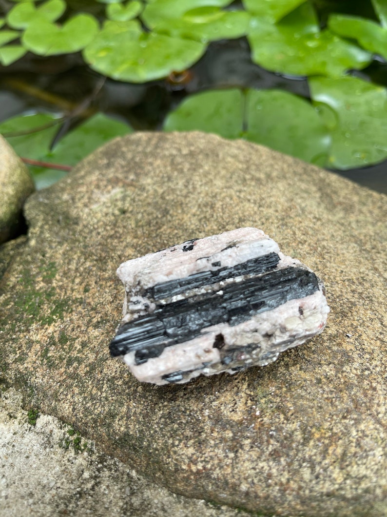 Rare Tourmaline in Matrix, Raw Tourmaline, Mica, Rose Quartz, Crystal Magic