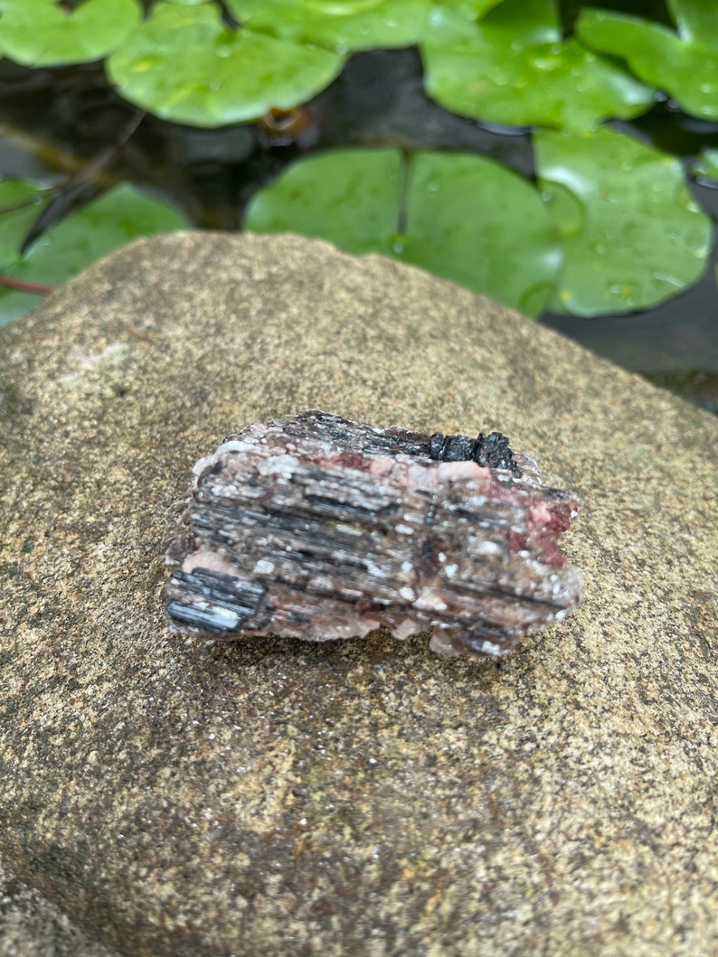 Rare Tourmaline in Matrix, Raw Tourmaline, Mica, Rose Quartz, Crystal Magic