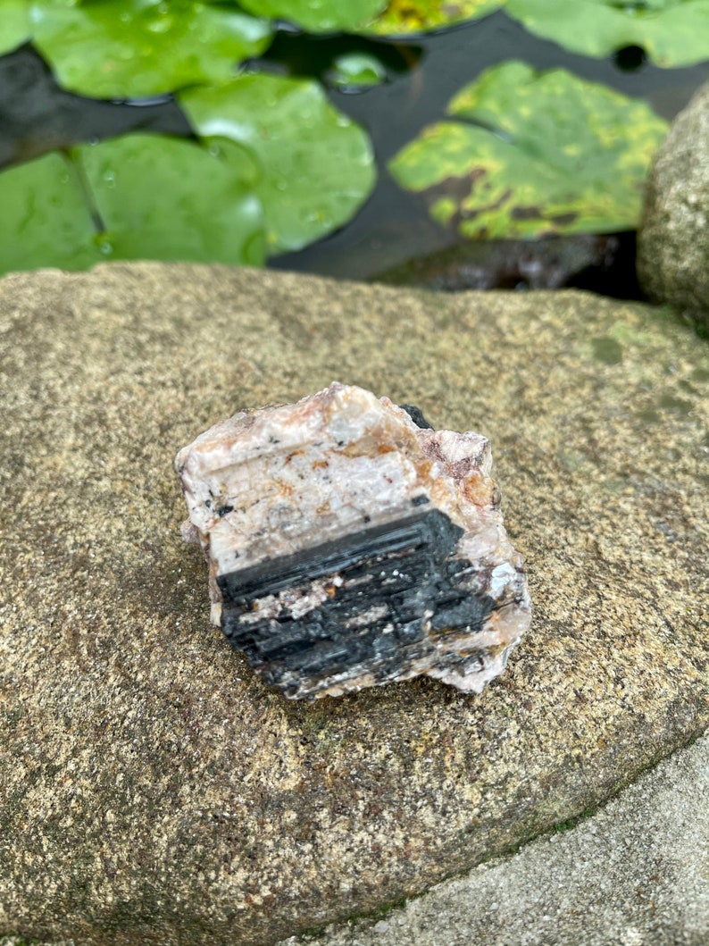 Rare Tourmaline in Matrix, Raw Tourmaline, Mica, Rose Quartz, Crystal Magic