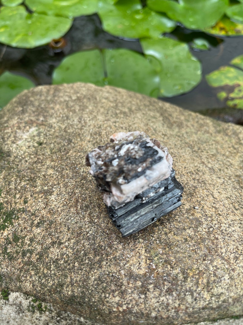 Rare Tourmaline in Matrix, Raw Tourmaline, Mica, Rose Quartz, Crystal Magic